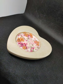 Vela en forma de corazón con aroma a mandarina