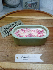 Vela de soja con aroma a mandarina en bañera artesanal