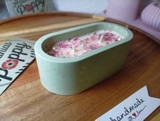 Vela de soja con aroma a mandarina en bañera artesanal