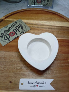 Portavelas en forma de corazón blanco