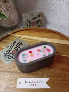 Vela de soja en bañera artesanal negra