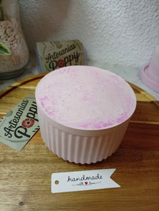 Caja redonda con tapa artesanal